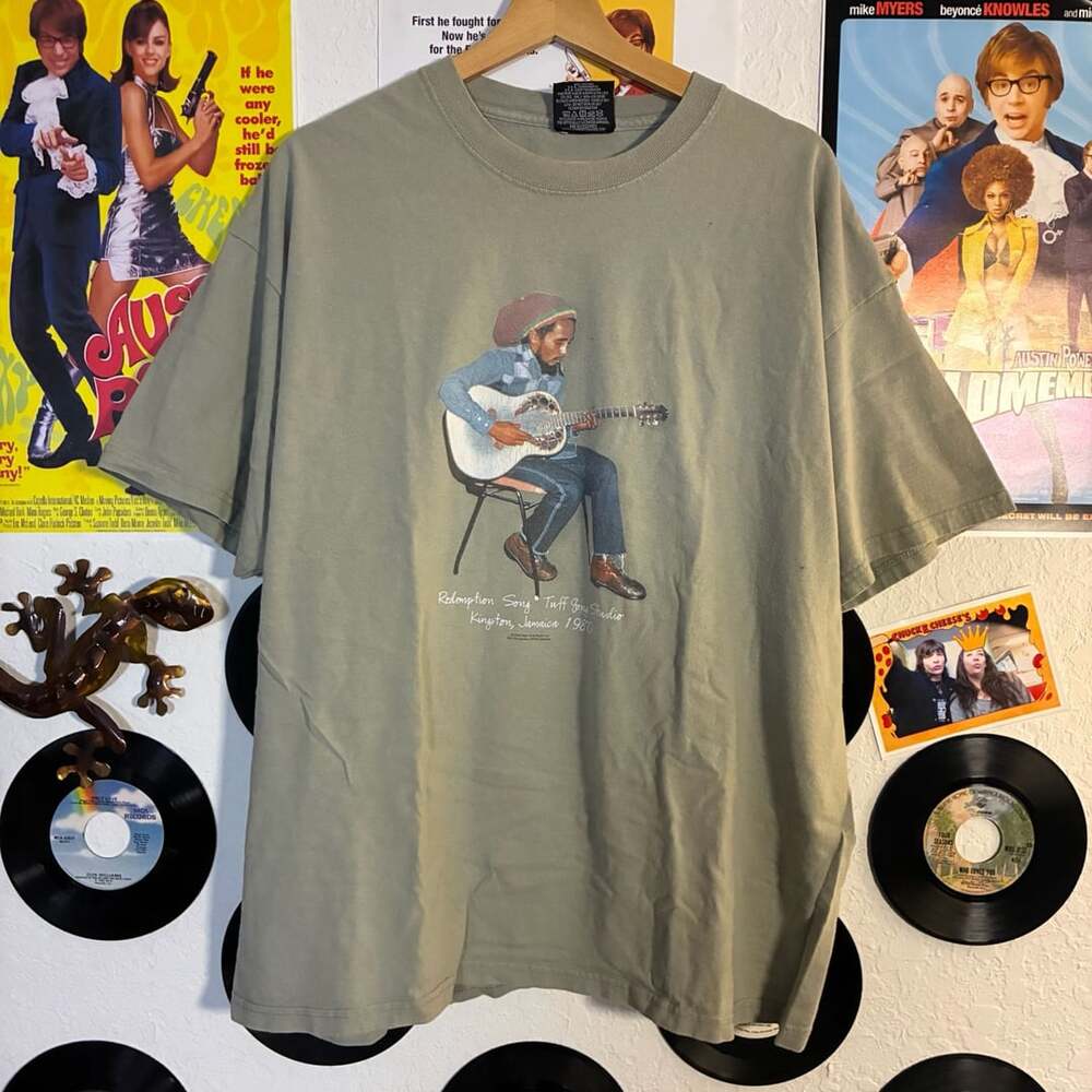 Zion Rootswear Bob Marley Redemption Song T-Shirt Size XL Green